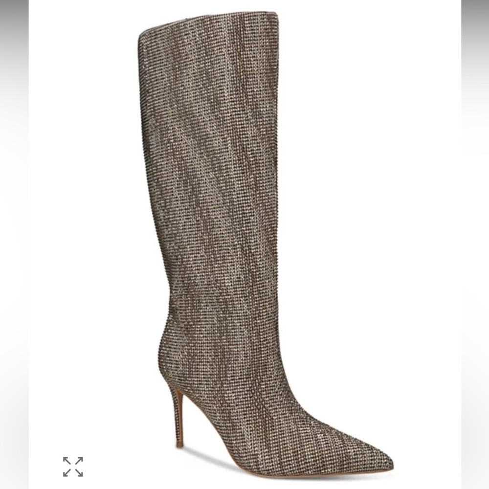 New Kurt Geiger Belgravia Pointed Toe Crystal High Heel Knee High Boots 10.5